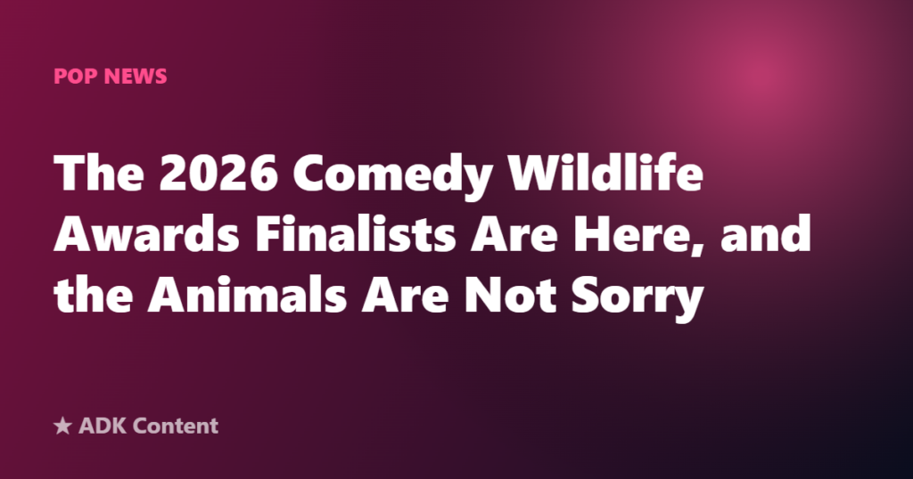 The 2026 Comedy Wildlife Awards Finalists Are Here, and the Animals Are Not Sorry
